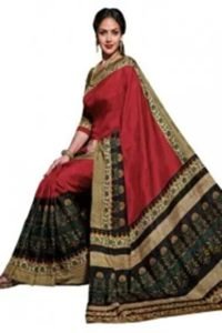 Esha Deol Bhagalpuri Silk Casual Wear Printed Saree In Multicolour