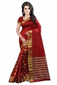 Silk Casual Wear Saree In Red Colour
