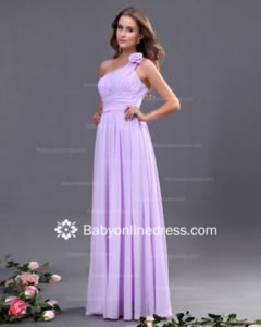 Satin Full-Length Formal Bridesmaid Dress