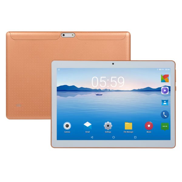 10.1 inch 4G-LTE Tablet Android 8.0 Bluetooth PC 6+64G 2 SIM with GPS Tablet Golden EU plug 2
