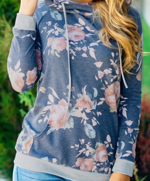 Lovely My Soul Floral Printing Casual Hoodies 2