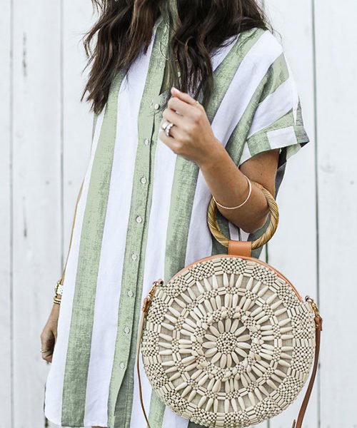 Lovely Casual Striped Light Green Mini Dress 2