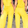 Lovely Trendy Loose Yellow One-piece Jumpsuit 3