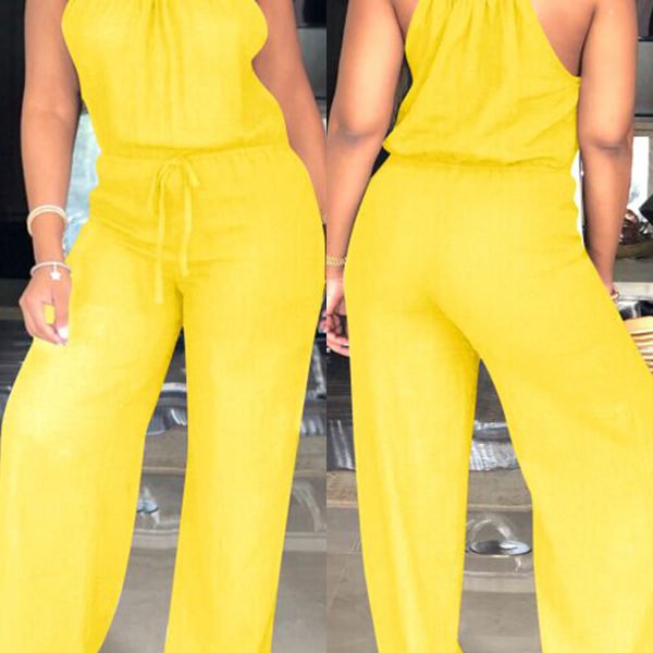 Lovely Trendy Loose Yellow One-piece Jumpsuit 2