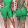 Lovely Casual Backless Skinny Green Blending One-piece Romper 3