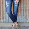 Lovely Fashion Broken Holes Blue Jeans 3