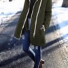Lovely Patchwork Long Army Green Coat 3