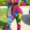 Lovely Chic Print Multicolor One-piece Jumpsuit 3