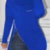 Lovely Casual Irregular Zipper Royal Blue Hoodies 3