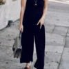 Lovely Casual Loose Black Blending One-piece Jumpsuit 3