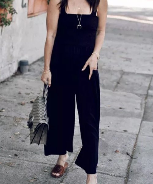 Lovely Casual Loose Black Blending One-piece Jumpsuit 2