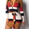 Lovely Casual Striped Orange Blending Mini Dress 3