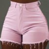 Lovely Trendy Skinny Pink Denim Shorts 3
