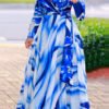 Lovely Casual Printed Blue Floor length Dress 3