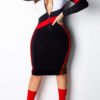 Lovely Trendy Patchwork Black Blending Knee Length Dress 3