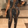 Lovely Sexy See-through Black One-piece Jumpsuit 3