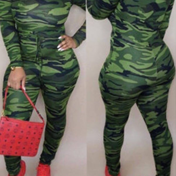 Lovely Casual Camouflage Printed One-piece Jumpsuit 2
