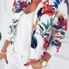 Lovely Casual Floral Printed White Lace Jacket 3