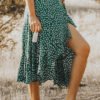 Lovely Bohemian Asymmetrical Printed Green Skirt 3