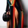 Lovely Sexy Striped Multicolor Ankle Length Dress 3