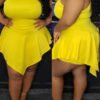 Lovely Sexy Halter Neck Asymmetrical Yellow One-piece Romper 3