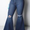 Lovely Casual Broken Holes Blue Jeans 3