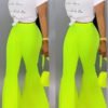 Lovely Stylish High Waist Green Horn-type Pants 3