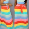 Lovely Casual Striped Printed Multicolor Floor Length Dress 3