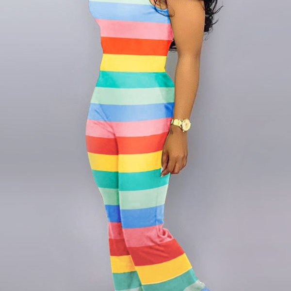 Lovely Work Striped Multicolor One-piece Jumpsuit 2