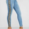Lovely Casual Patchwork Blue Jeans 3