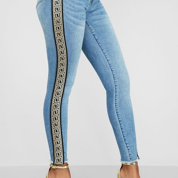Lovely Casual Patchwork Blue Jeans 2