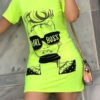 Lovely Casual Straight Print Green Mini T-shirt Dress 3