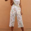 Lovely Spaghetti Straps Printed White One-piece Jumpsuit 3