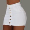 Lovely Casual Buttons Design White Mini Skirt 3