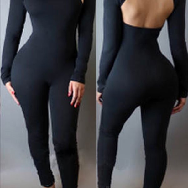 Lovely Trendy Hollow-out Black One-piece Jumpsuit 2