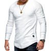 Lovely Casual O Neck Ruffle Design White T-shirt 3