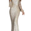 Lovely Party Tassel Design Silver Floor Length Evening Dress 3