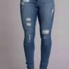 Lovely Trendy Broken Holes Skinny Blue Jeans 3