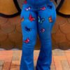 Lovely Trendy Embroidered Design Blue Jeans 3