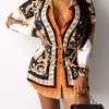 Lovely Casual Printed Multicolor Mini Shirt Dress(Without Belt) 3