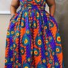 Lovely Casual Printed Blue Floor Length Plus Size Dress 3