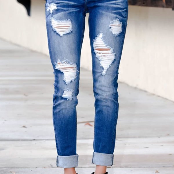 Lovely Broken Hole Blue Jeans 2