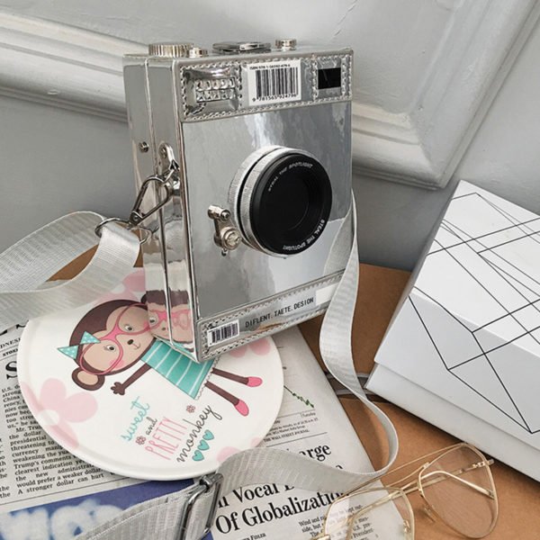 Lovely Casual Camera Silver Crossbody Bag 2