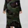 Lovely Casual Camouflage Printed Ankle Length Plus Size Dress 3