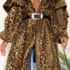 Lovely Trendy Loose Leopard Printed Coat(Without Belt) 3