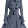 Lovely Casual Buttons Design Grey Trench Coat 3