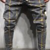 Lovely Casual Plaid Ptinted Yellow Pants 3