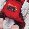 Lovely Family Plaid Printed Red And Black Baby One-piece Jumpsuit 3