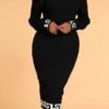 Lovely Casual Patchwork Black Knee Length Dress 3