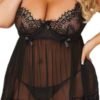 Lovely Sexy See-through Lace Black Babydolls 3